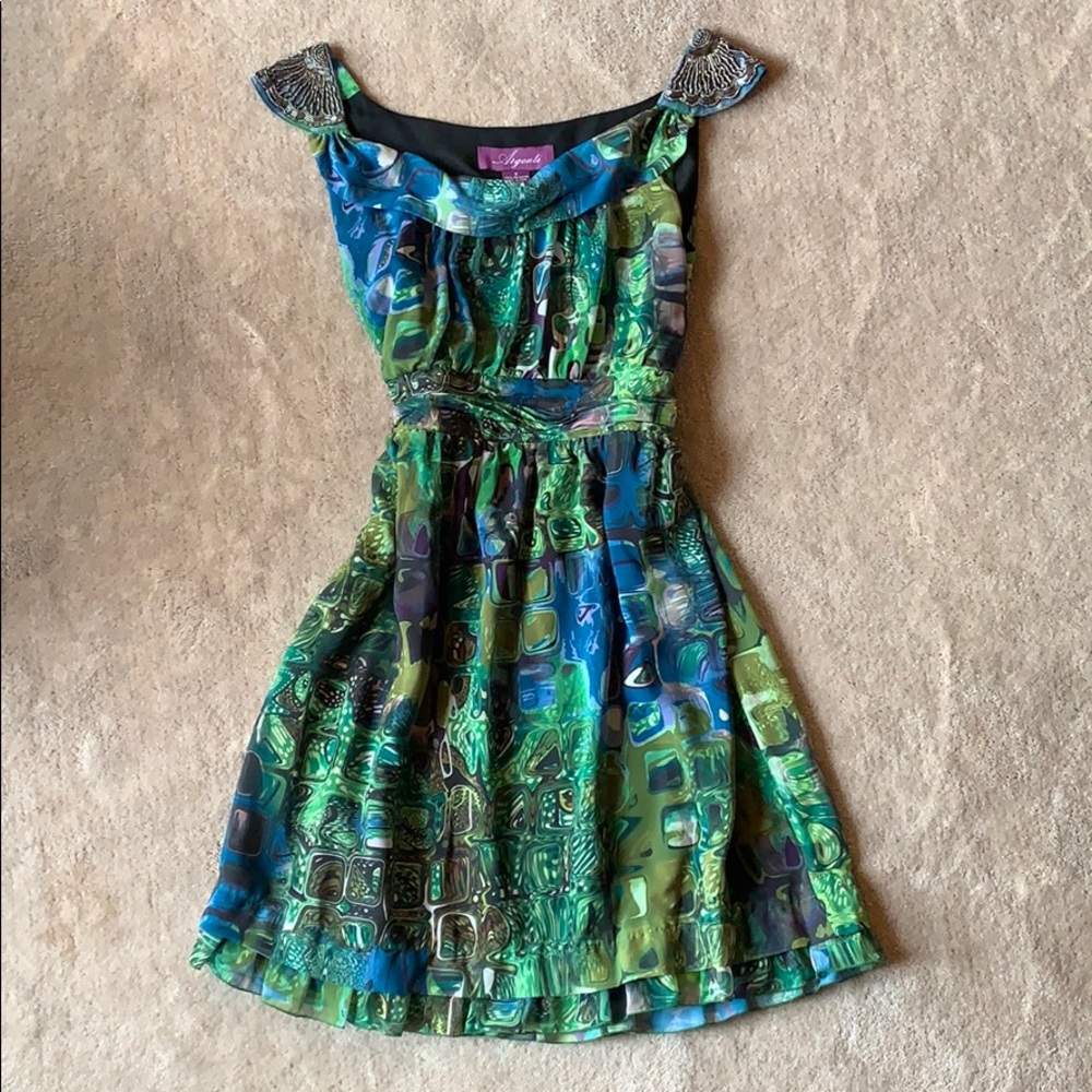 Argenti chiffon print cocktail dress